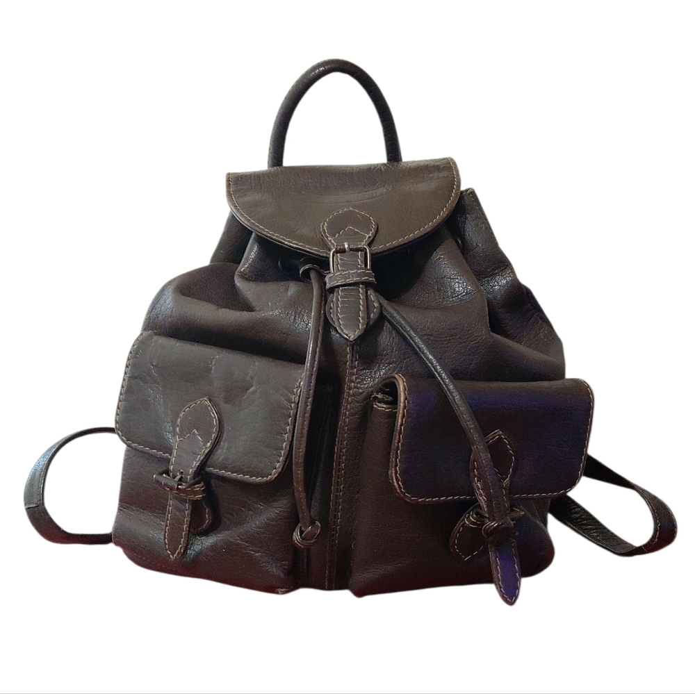 CACTUS Genuine Leather Backpack Brown